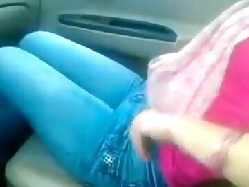 Delicious Girlfriend Removing Jeans In Car
