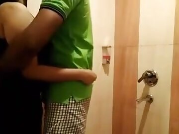 Indian bracket in washroom hot dispirited fucking